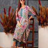 Cotton Blend Digital Printed Kurti