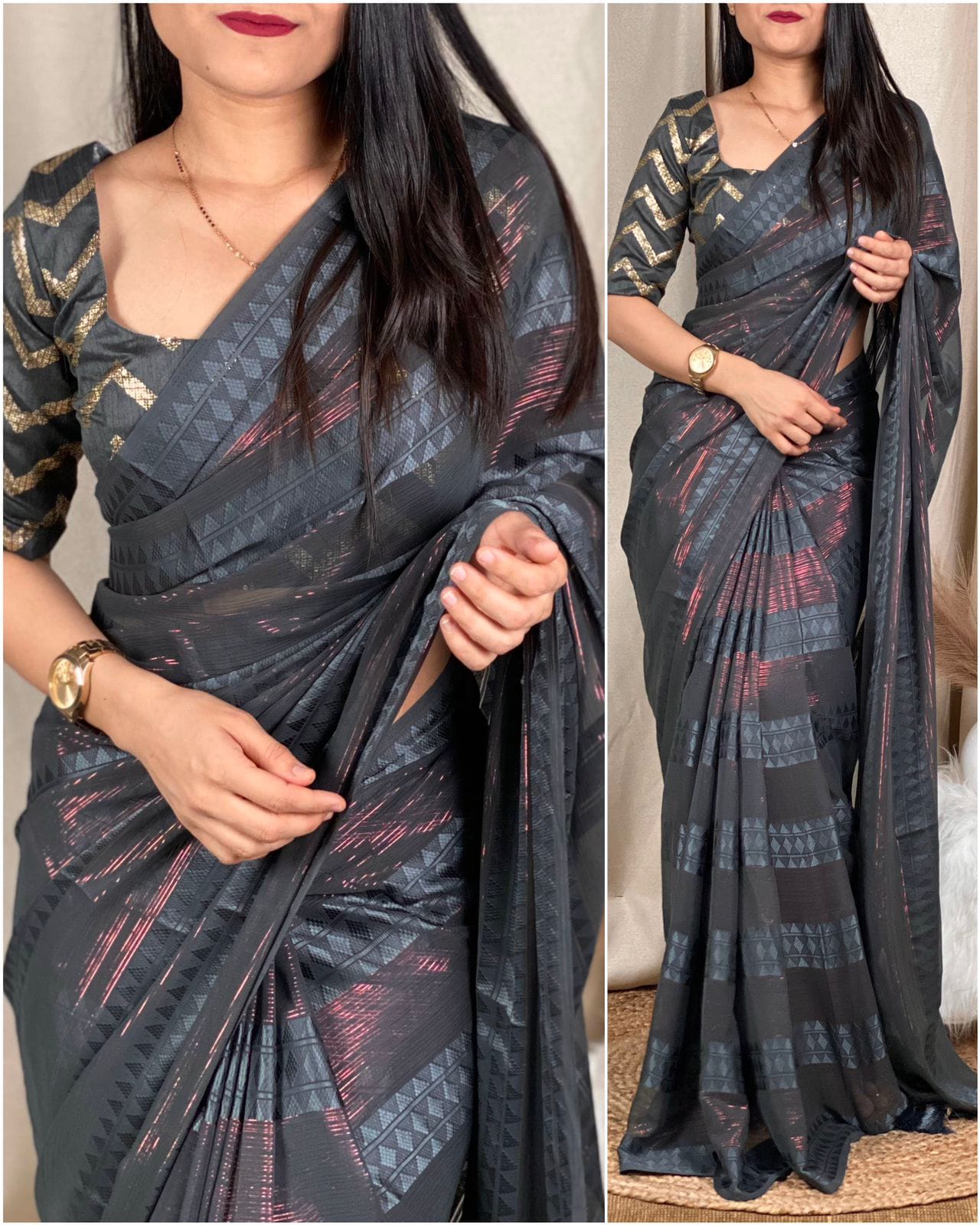 Glamorous saree With Designer Blouse