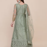 Pista Green Wedding Net Anarkali