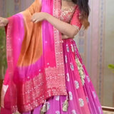 Wedding Colorfull Chinon Lehenga