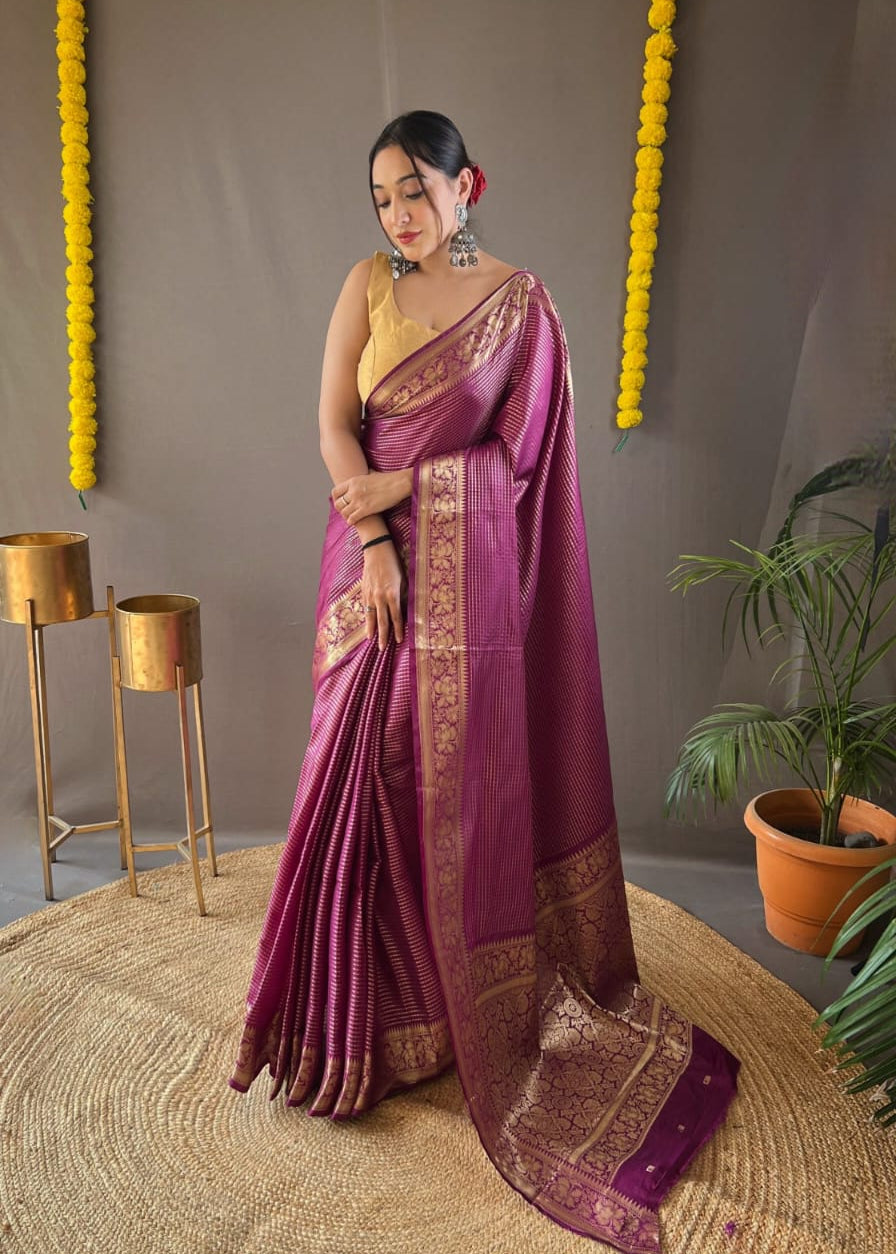 Soft Copper weaving  Saree