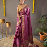 Soft Copper weaving  Saree