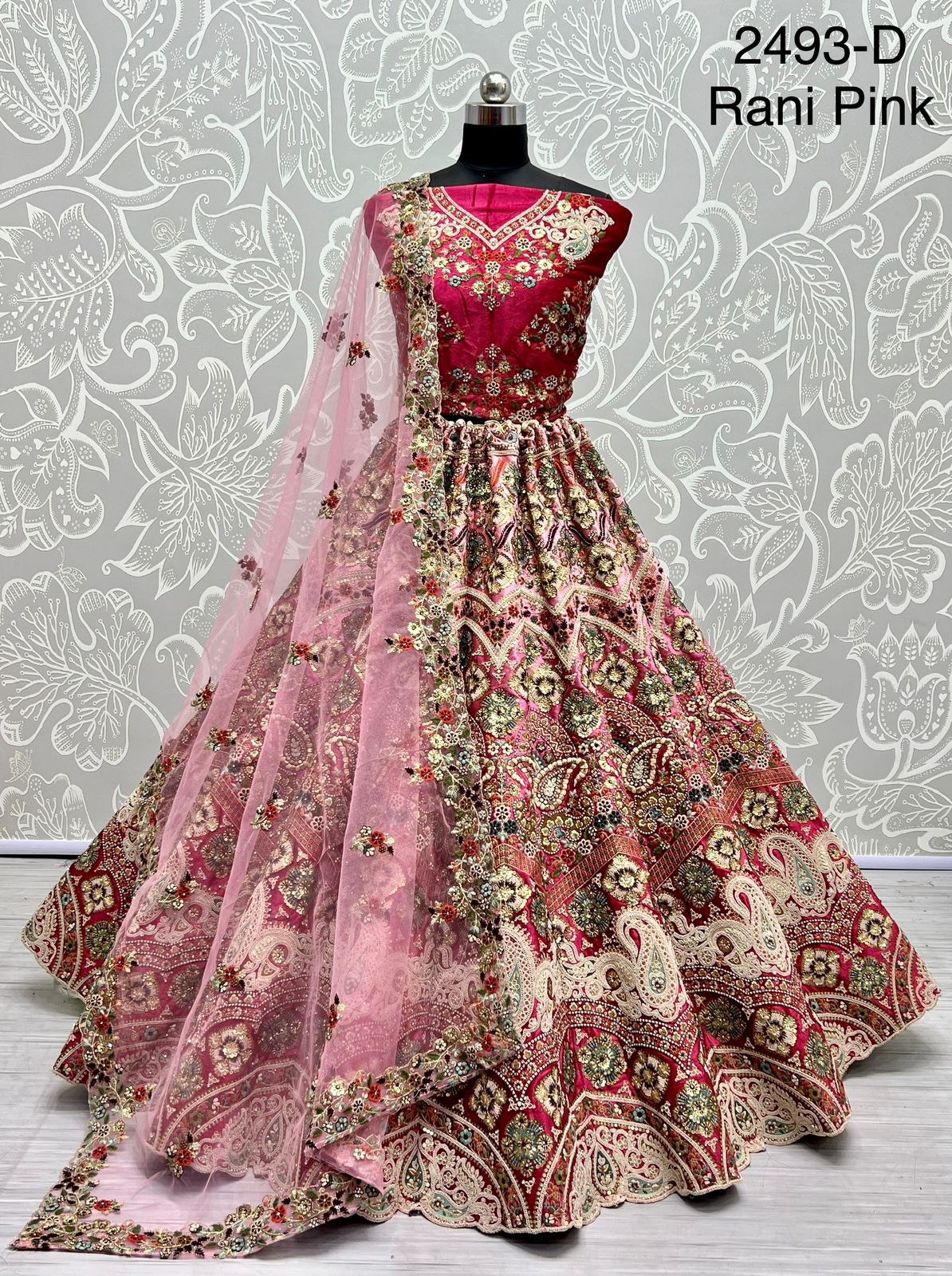 Padded Velvet Designer Lehengacholi