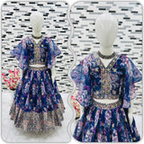 Printed Faux Georgette Kids Lahenga Choli