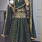 Georgette Green Top Lehenga