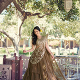 Crafted Flowy Marble Textures Lehenga