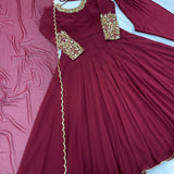 Partywear embroidered gown