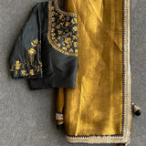 Sabyasachi Golden Black Tissue Saree