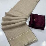 Checkered Viscose Georgette Saree