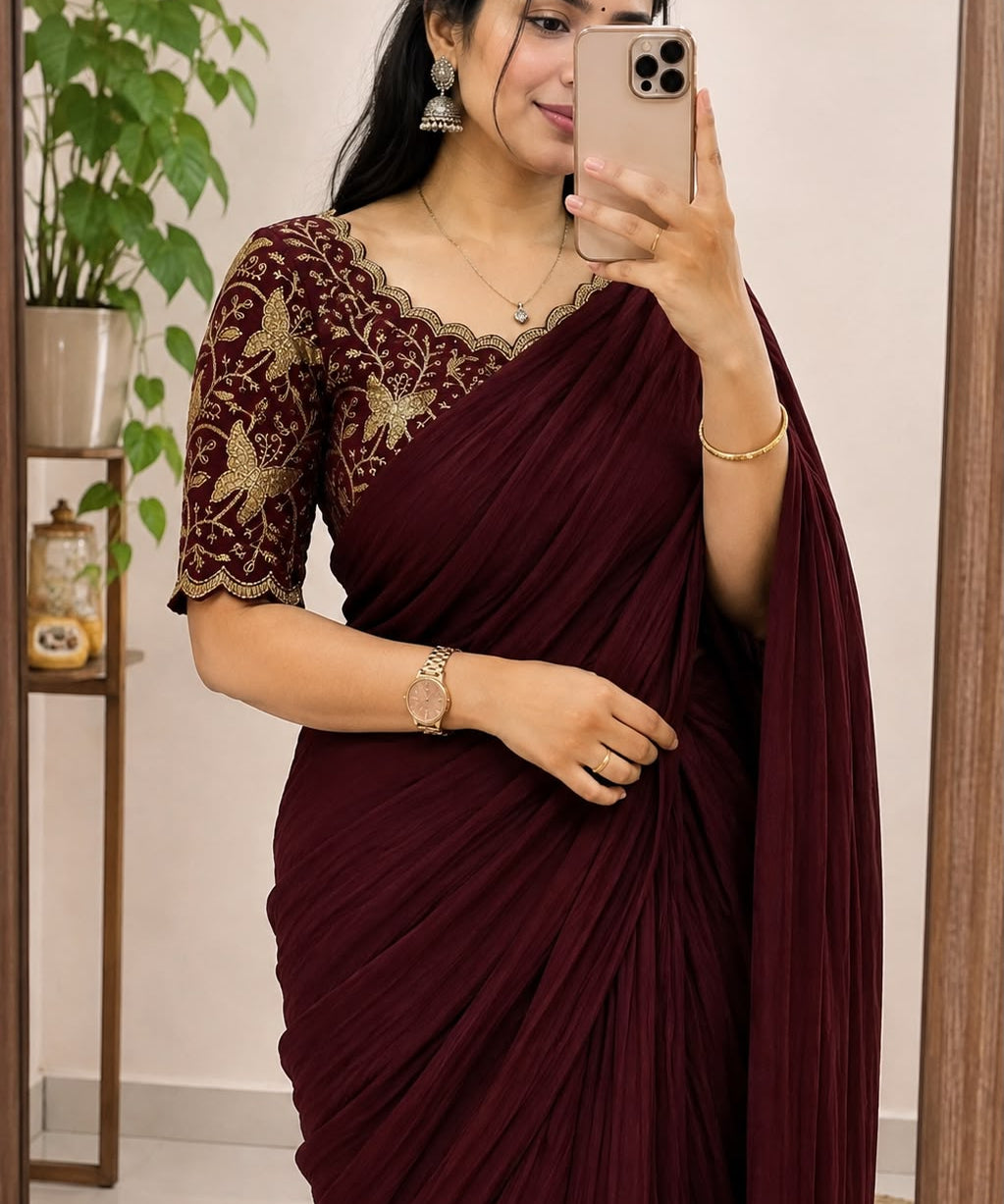 Beautiful Rangoli Cruch Silk Saree