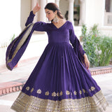 Classic Vichitra Silk Anarkali Gown
