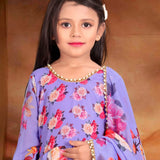 Floral Print Kids Gown