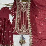 Premium Star Georgette Embroidered Suit