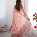 Designer Satin Gold Saree