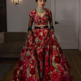 Wedding Flower Embroidery Work Lehenga