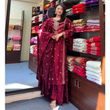 Designer Maroon Partylook Suit