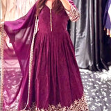 Beautifull Embroidered Georgette Gown