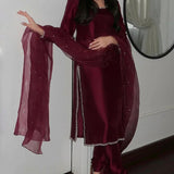 Wine Lavish Straight Suit