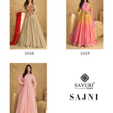 Sayuri Chinon Silk Anarkali Dress Collection