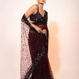 Black Bollywood Sequance Saree