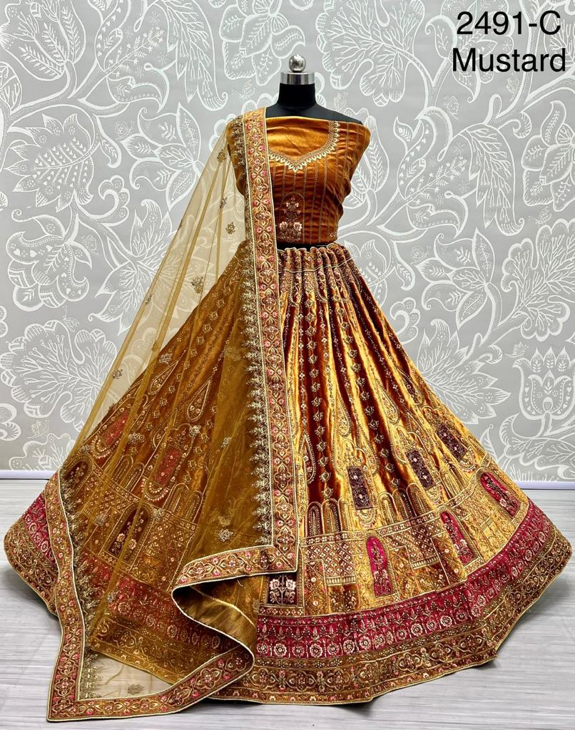 Wedding bridal velvet embroidery Patch Lehenga