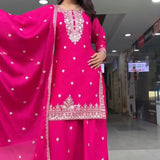 Pink Exotic Embroidered Suit
