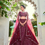 Bridal wedding net lahenga