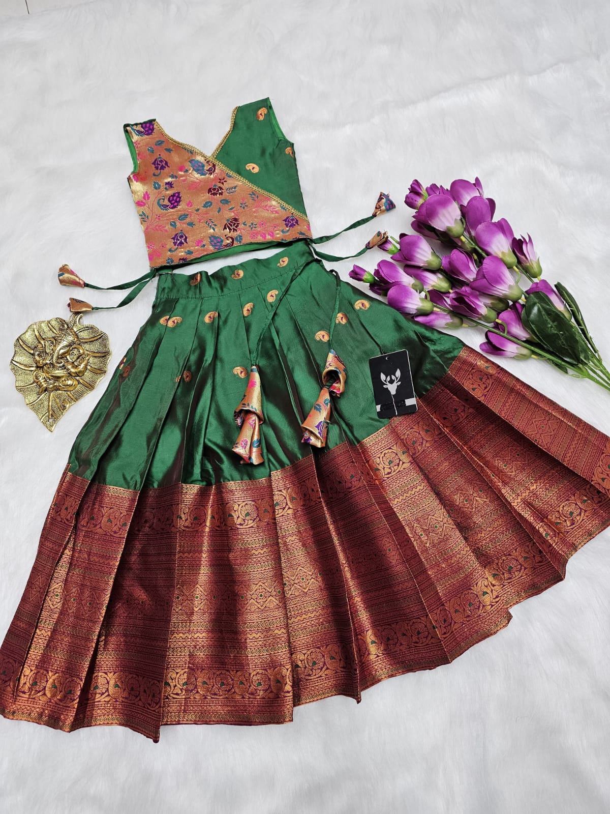 Sankranti Kids Kanjivaram Silk Lehenga