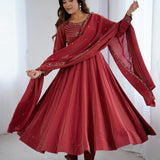 Presenting Chanderi Silk Anarkali Suit