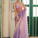 Classic Purple Chiffon Saree