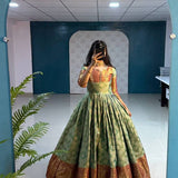 Exclusive Kapoor Silk Jaxquard Gown