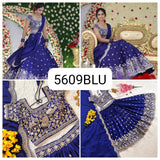 RoyalBlue Embroidered Lehenga Choli