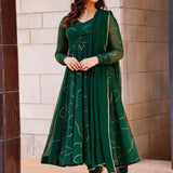 Faux Georgette Organza Anarkali dress