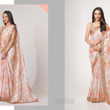 Premium Oranganza flower saree