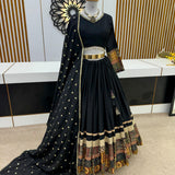 Black Festival Deigital Printed Lehenga