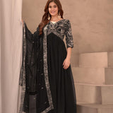 Black Designer Anarkali Suit