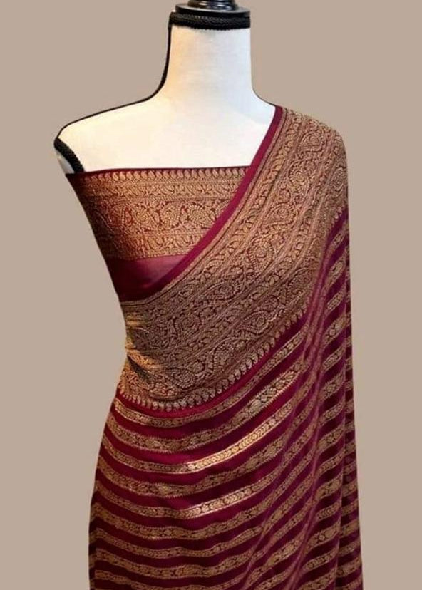 Pure Soft Khadi Georgette Silk Saree