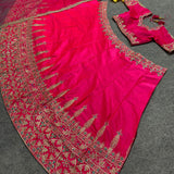 Pink Colour Embroidered Attractive Party Wear Silk Lehenga choli