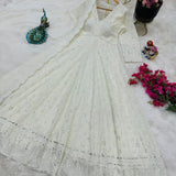 Beautifull White Anarkali Gown