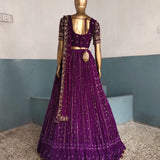 Pure Wine Georgette Lehenga