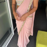 Beautifull Pink Georgette Saree