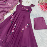 Exclusive Wine Flame Anarkali Gown