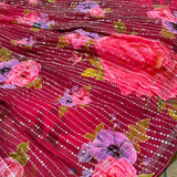 Digital print heavy georget saree