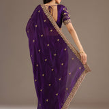 Royal Purple Tissue Silk Saree