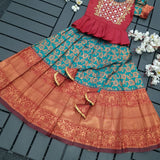 Lichi Silk Zari Weaving Kids Lehenga