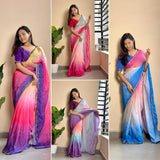 Digital Printed Mono Banglori Saree