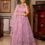 Lavender Sequance Work Lehenga Choli