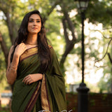 New Design  soft silk  Green Saree