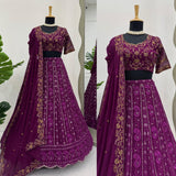 Pure Wine Georgette Lehenga