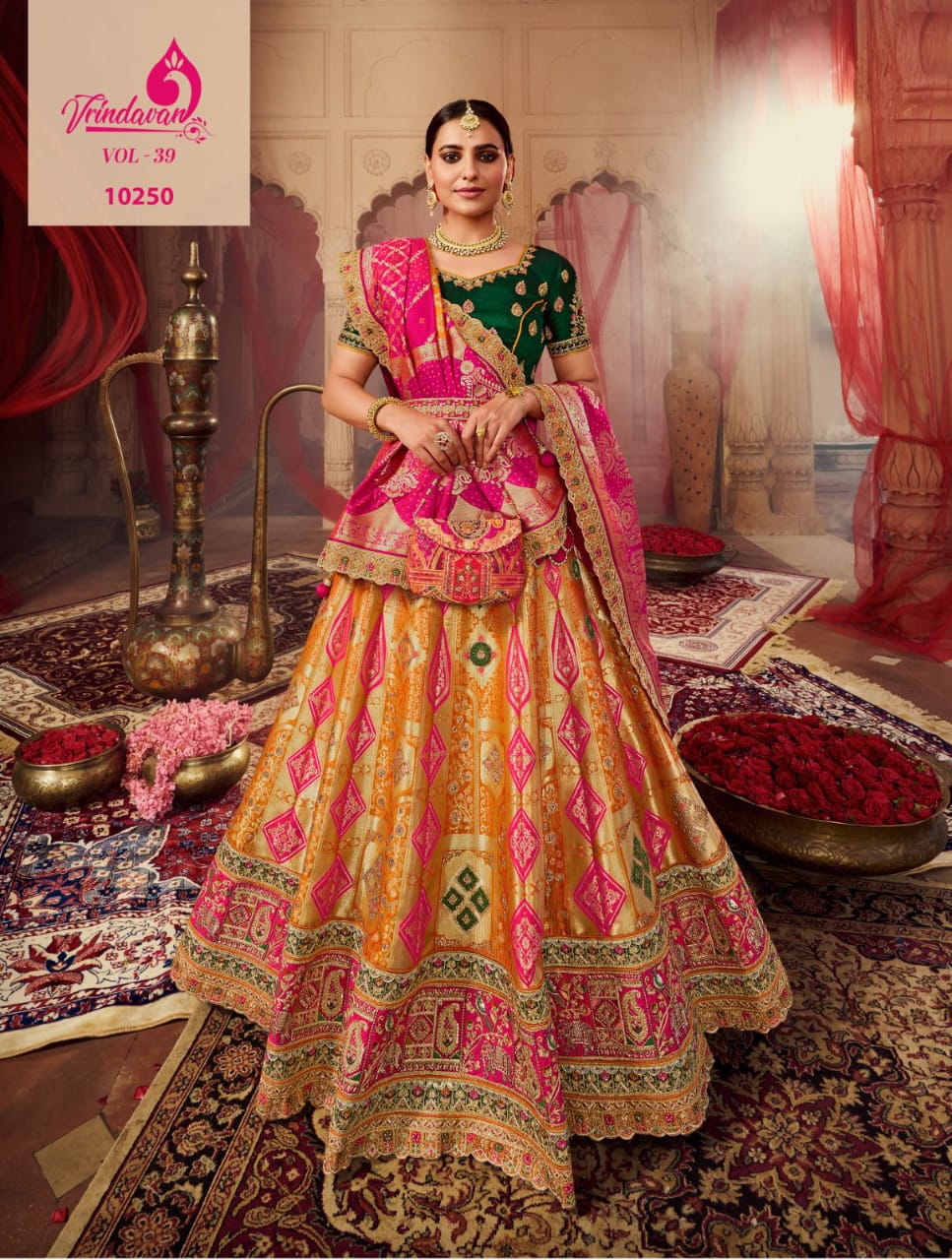 Premium Wedding Silk Jacquard Lahenga